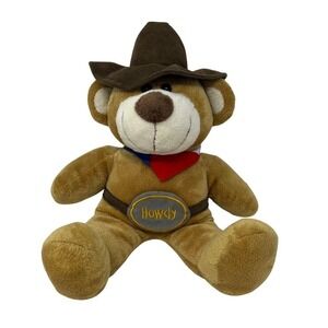 Howdy Bear Plush Brown Cowboy Hat  Texas Products Stuffed Animal Toy